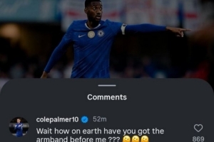 帕尔默调侃托辛：你是怎么做到在我之前就拿到队长袖标的？？？