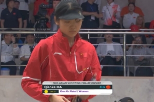 牛！射击亚锦赛：中国队打破女子10米气手枪团体世界纪录夺金