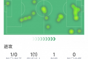 机会寥寥，哈兰德本场数据：1射门0射正，1次错失良机，评分6.3分