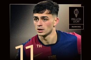 为何佩德里仅排第11？金球奖投票详情：100名记者仅31人投佩德里